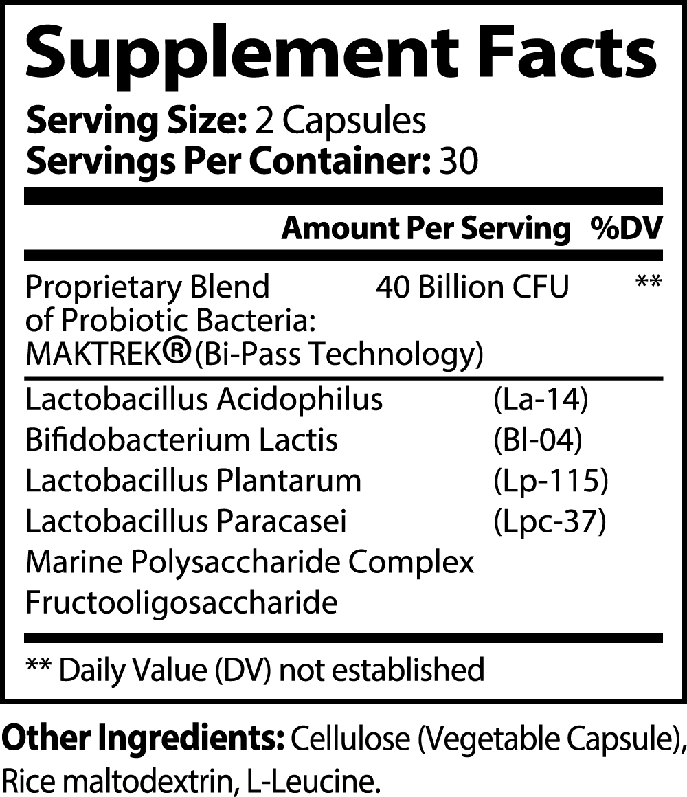 Probiotic 40 Billion CFUs with Prebiotics